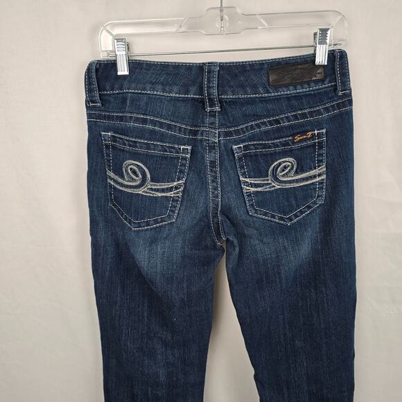 Seven7 Bootcut Jeans Women's 27 Blue Dark Wash - Picture 7 of 16